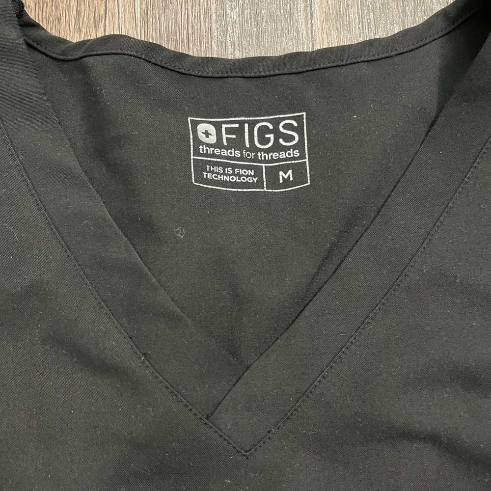 Figs Black Scrub Top Medium